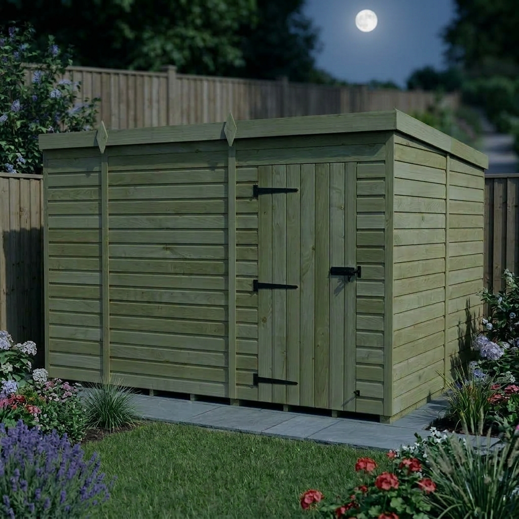 10 x 8 Pent Shed (Single Door, No Windows) - view 3