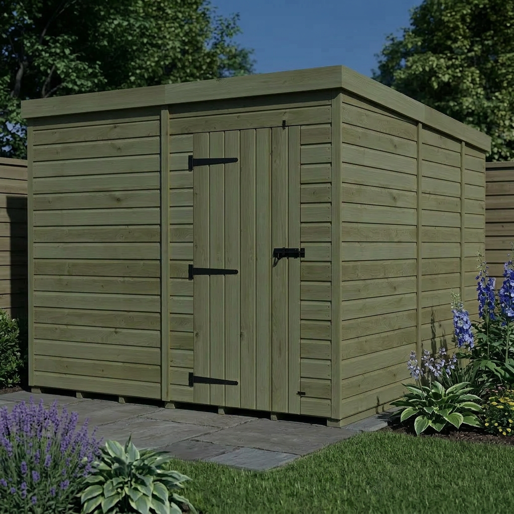 8 x 9 Pent Shed (Single Door, No Windows) - Pent Shed