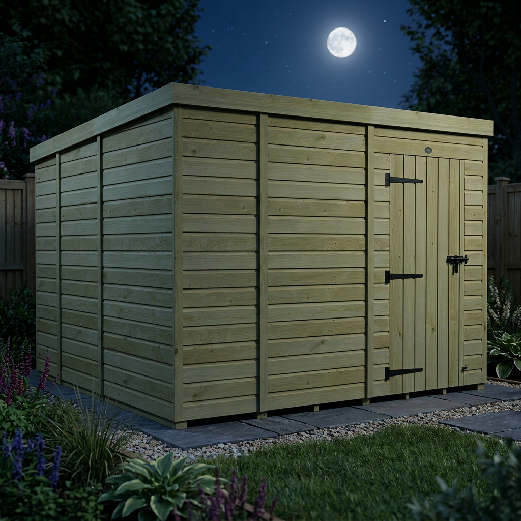 9 x 9 Pent Shed (Single Door, No Windows) - view 5