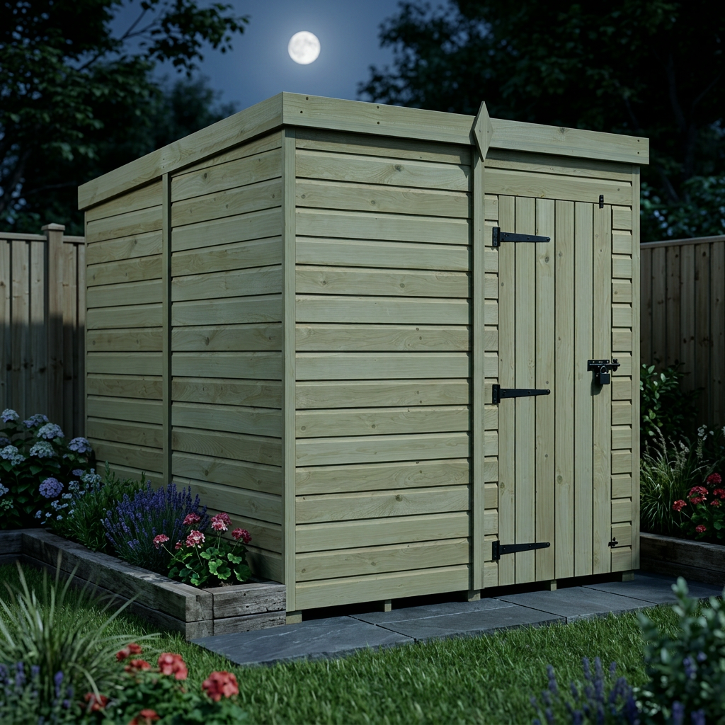 7 x 9 Pent Shed (Single Door, No Windows) - view 2