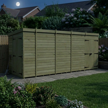 19 x 5 Pent Shed (Double Door, No Windows) - view 4
