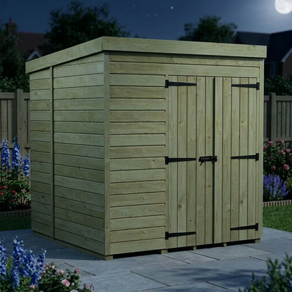 6 x 6 Pent Shed (Double Door, No Windows) - view 4