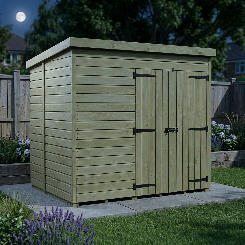 7 x 6 Pent Shed (Double Door, No Windows) - view 5