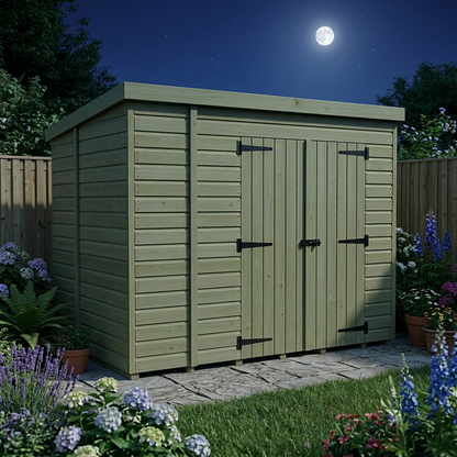 9 x 6 Pent Shed (Double Door, No Windows) - view 5