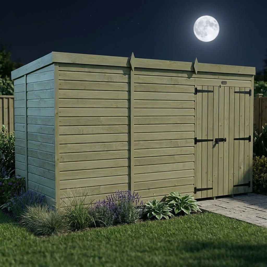 20 x 5 Pent Shed (Double Door, No Windows) - view 6