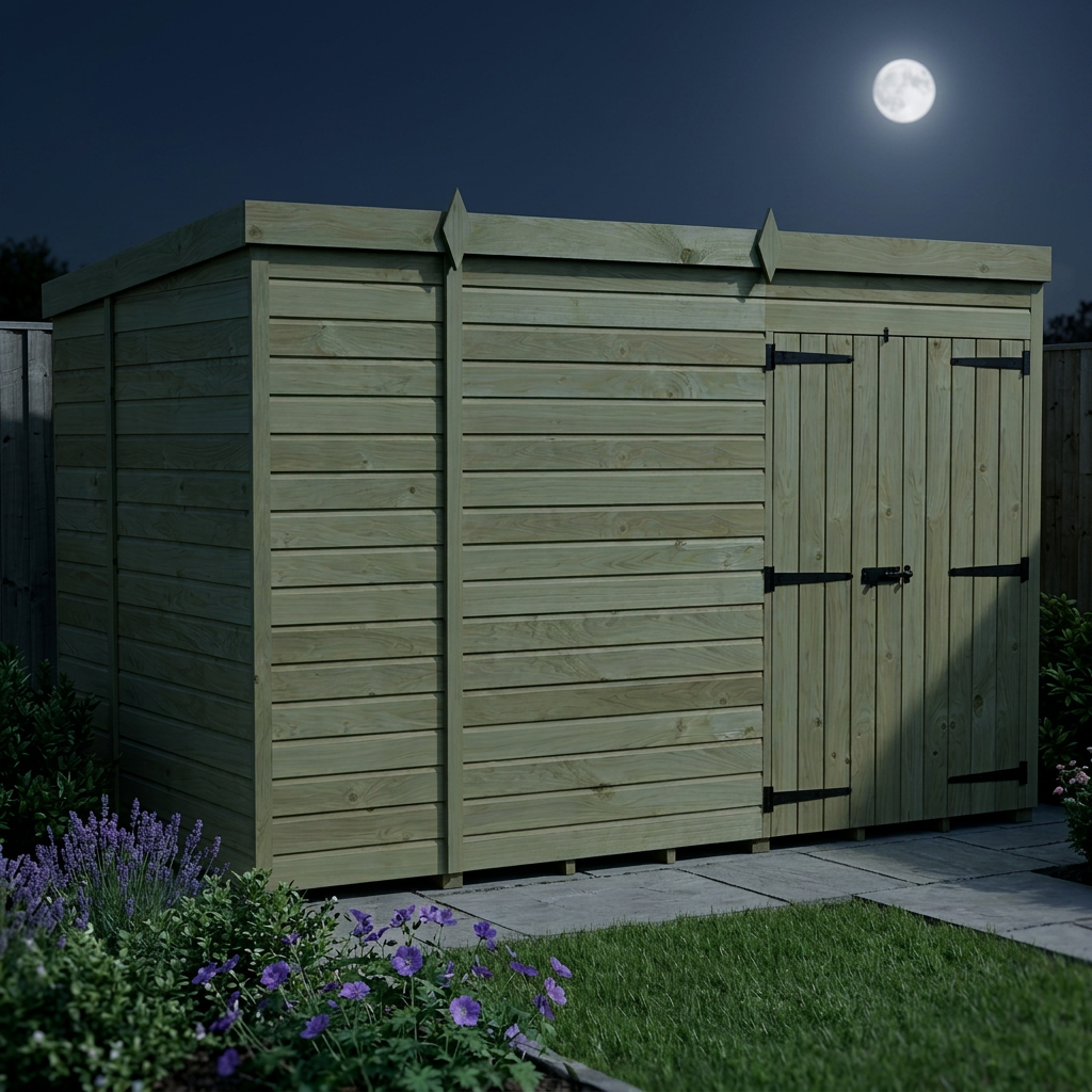10 x 6 Pent Shed (Double Door, No Windows) - view 5