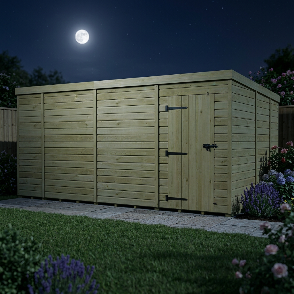 14 x 9 Pent Shed (Single Door, No Windows) - view 5