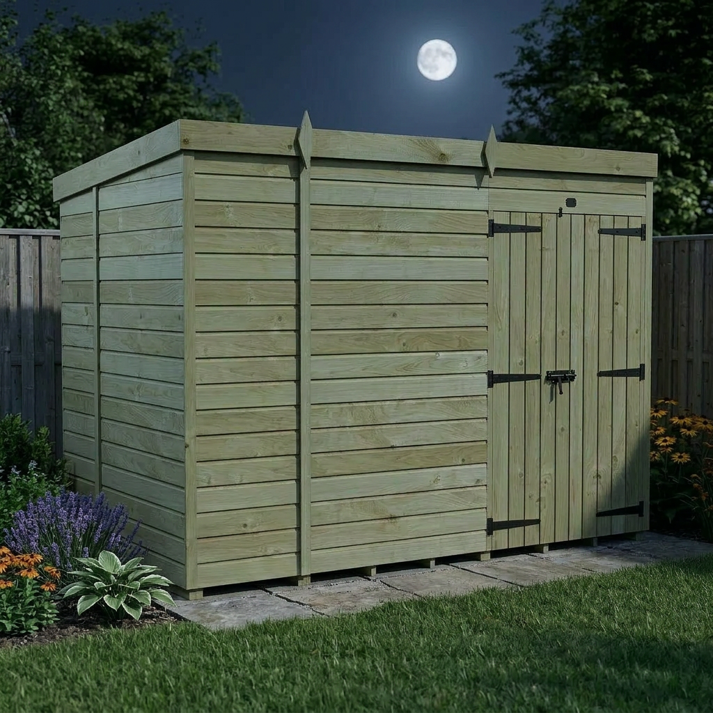 11 x 6 Pent Shed (Double Door, No Windows) - view 5