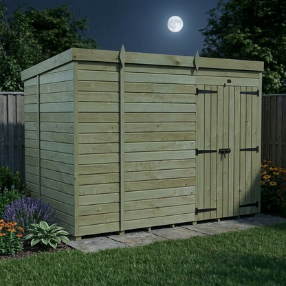 11 x 6 Pent Shed (Double Door, No Windows) - view 5
