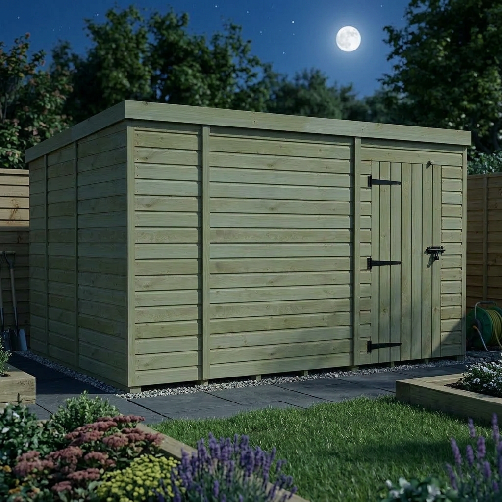 13 x 9 Pent Shed (Single Door, No Windows) - view 5