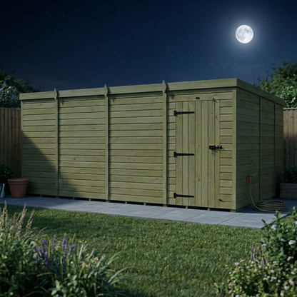 15 x 9 Pent Shed (Single Door, No Windows) - view 5