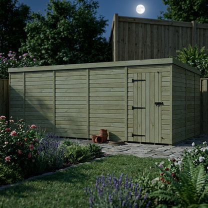 18 x 9 Pent Shed (Single Door, No Windows) - view 6