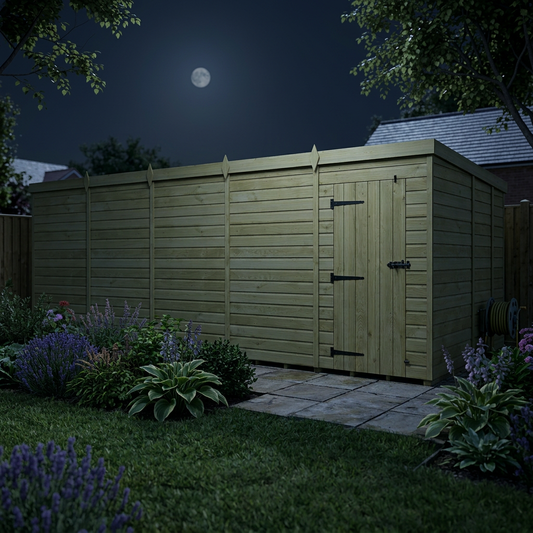 20 x 9 Pent Shed (Single Door, No Windows) - Pent Shed