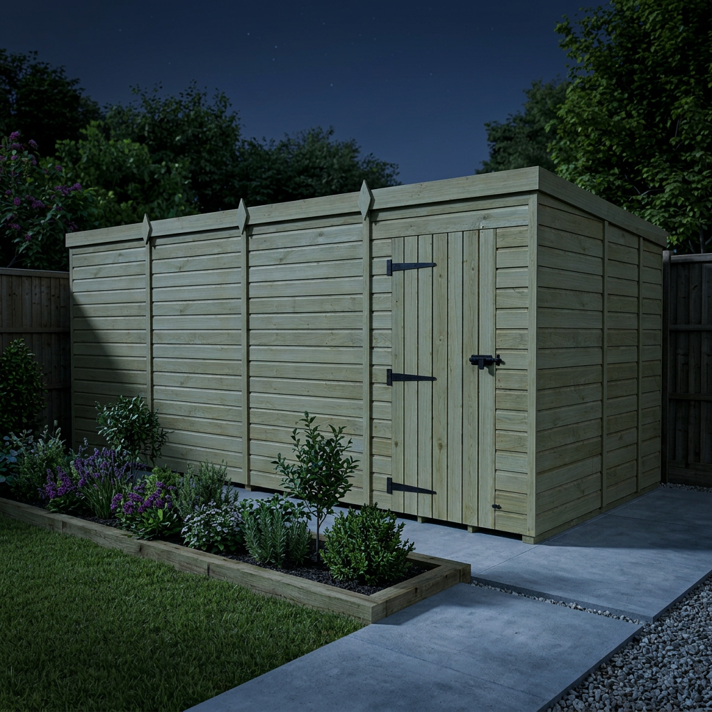 16 x 9 Pent Shed (Single Door, No Windows) - Pent Shed