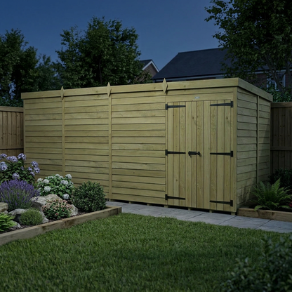 16 x 6 Pent Shed (Double Door, No Windows) - view 6