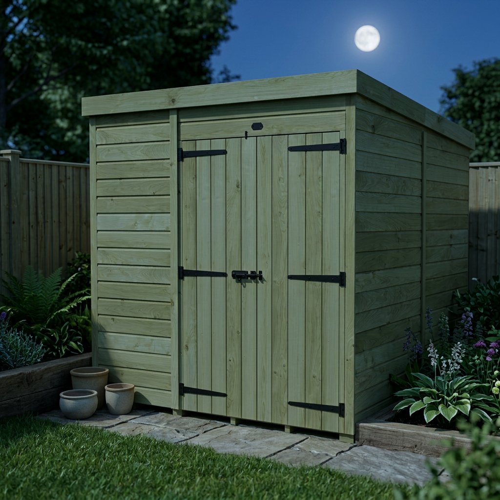 7 x 7 Pent Shed (Double Door, No Windows) - view 6