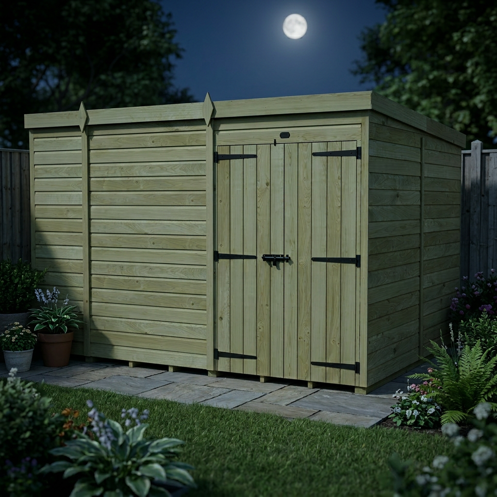 9 x 7 Pent Shed (Double Door, No Windows) - view 5