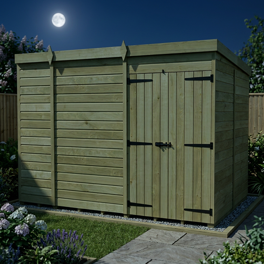 11 x 7 Pent Shed (Double Door, No Windows) - view 2