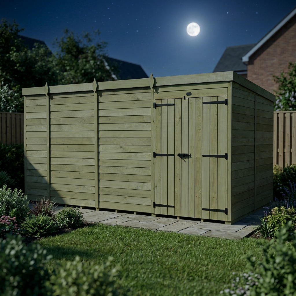 14 x 7 Pent Shed (Double Door, No Windows) - view 6