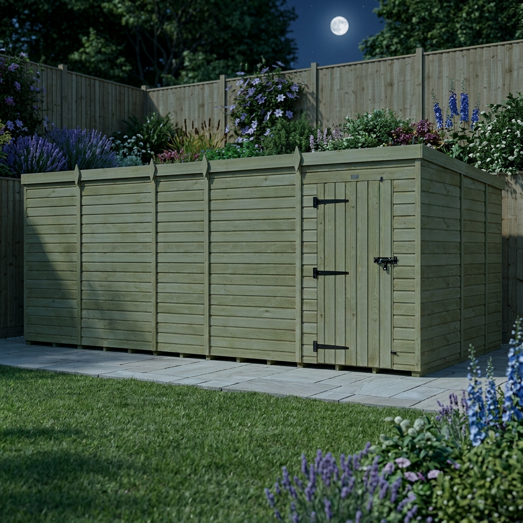 19 x 9 Pent Shed (Single Door, No Windows) - view 5