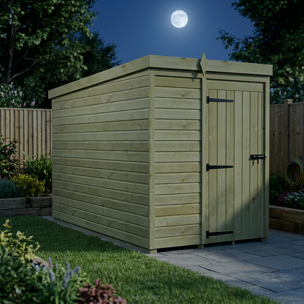 5 x 10 Pent Shed (Single Door, No Windows) - view 3