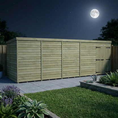19 x 6 Pent Shed (Double Door, No Windows) - view 6
