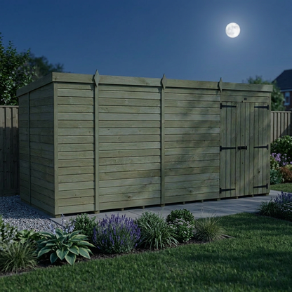 13 x 6 Pent Shed (Double Door, No Windows) - view 4