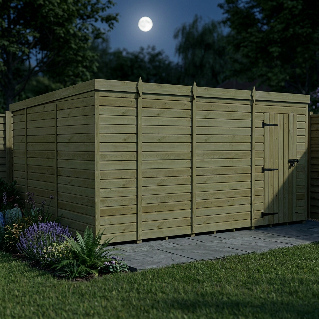 13 x 10 Pent Shed (Single Door, No Windows) - view 4