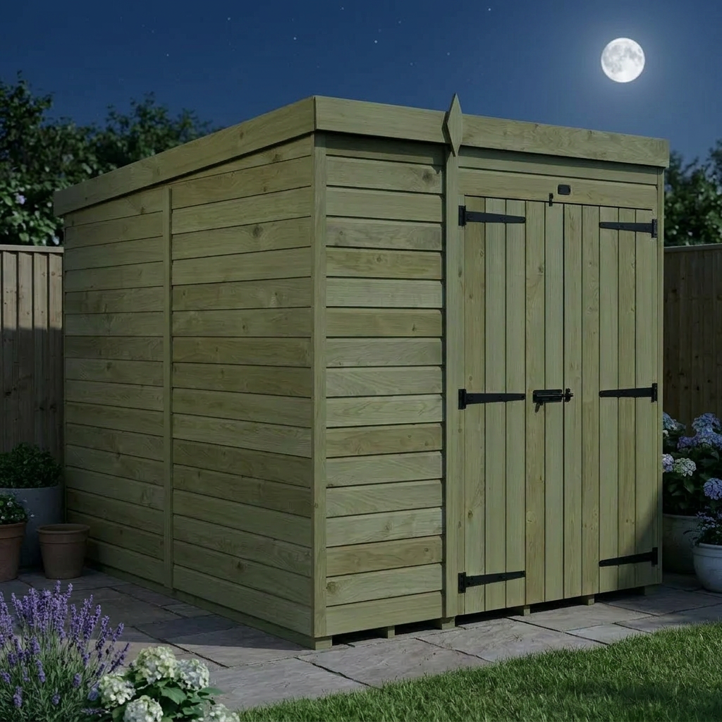 6 x 7 Pent Shed (Double Door, No Windows) - view 5