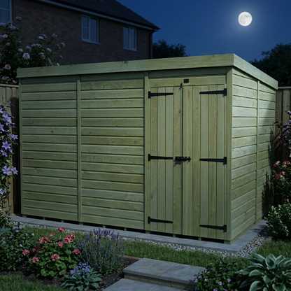 12 x 7 Pent Shed (Double Door, No Windows) - view 5