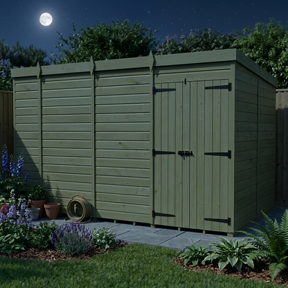 15 x 7 Pent Shed (Double Door, No Windows) - view 4