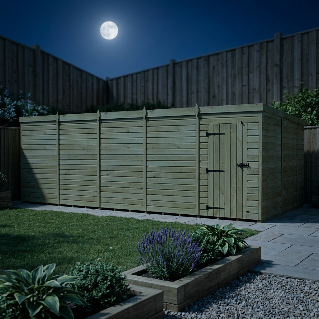 20 x 10 Pent Shed (Single Door, No Windows) - view 4