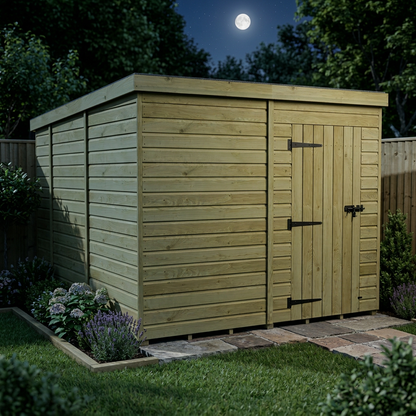 8 x 10 Pent Shed (Single Door, No Windows) - view 3