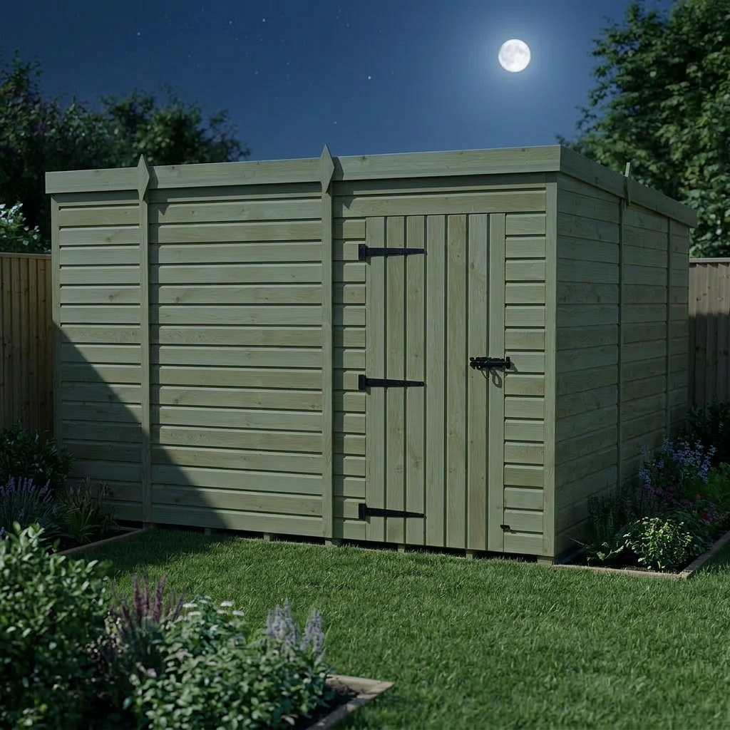 10 x 10 Pent Shed (Single Door, No Windows) - view 3