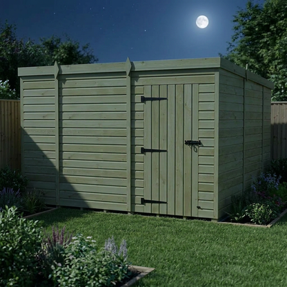 10 x 10 Pent Shed (Single Door, No Windows) - view 3