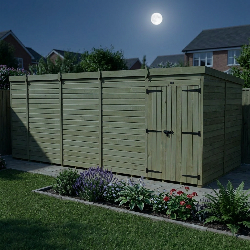 19 x 7 Pent Shed (Double Door, No Windows) - view 6