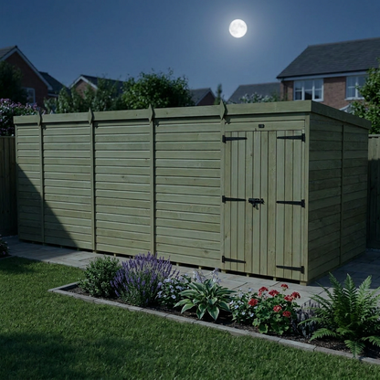 19 x 7 Pent Shed (Double Door, No Windows) - view 6