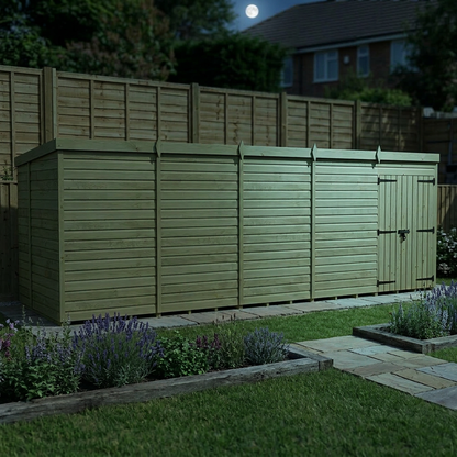 20 x 6 Pent Shed (Double Door, No Windows) - view 5