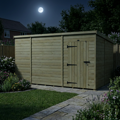 17 x 10 Pent Shed (Single Door, No Windows) - view 5