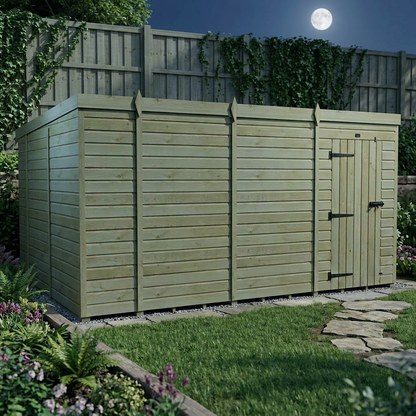 14 x 10 Pent Shed (Single Door, No Windows) - view 5