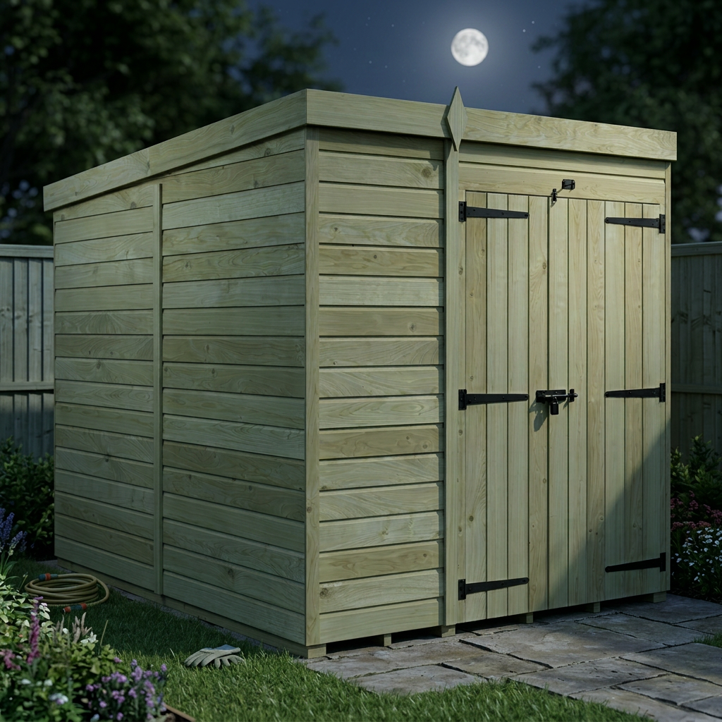 6 x 8 Pent Shed (Double Door, No Windows) - view 5