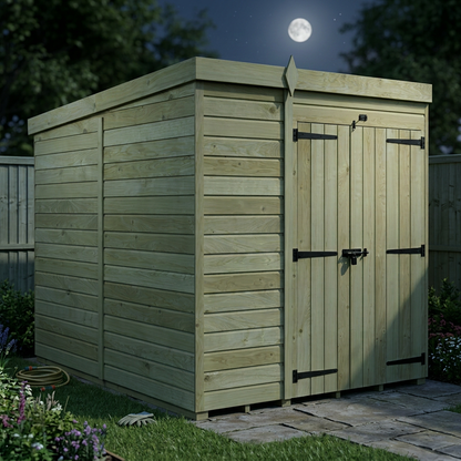 6 x 8 Pent Shed (Double Door, No Windows) - view 5