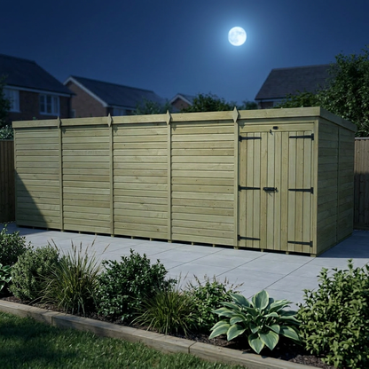 20 x 8 Pent Shed (Double Door, No Windows) - view 5
