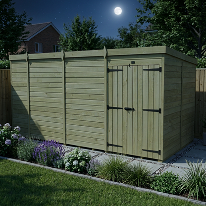 17 x 8 Pent Shed (Double Door, No Windows) - view 5