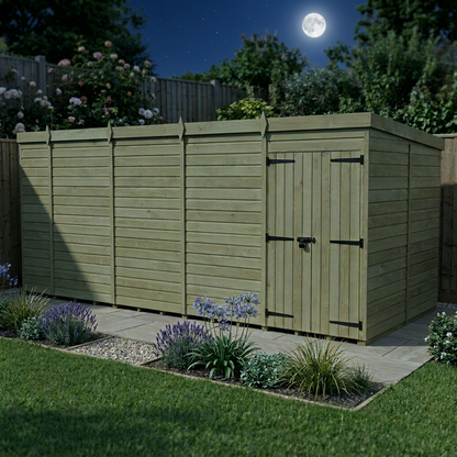 19 x 8 Pent Shed (Double Door, No Windows) - view 5