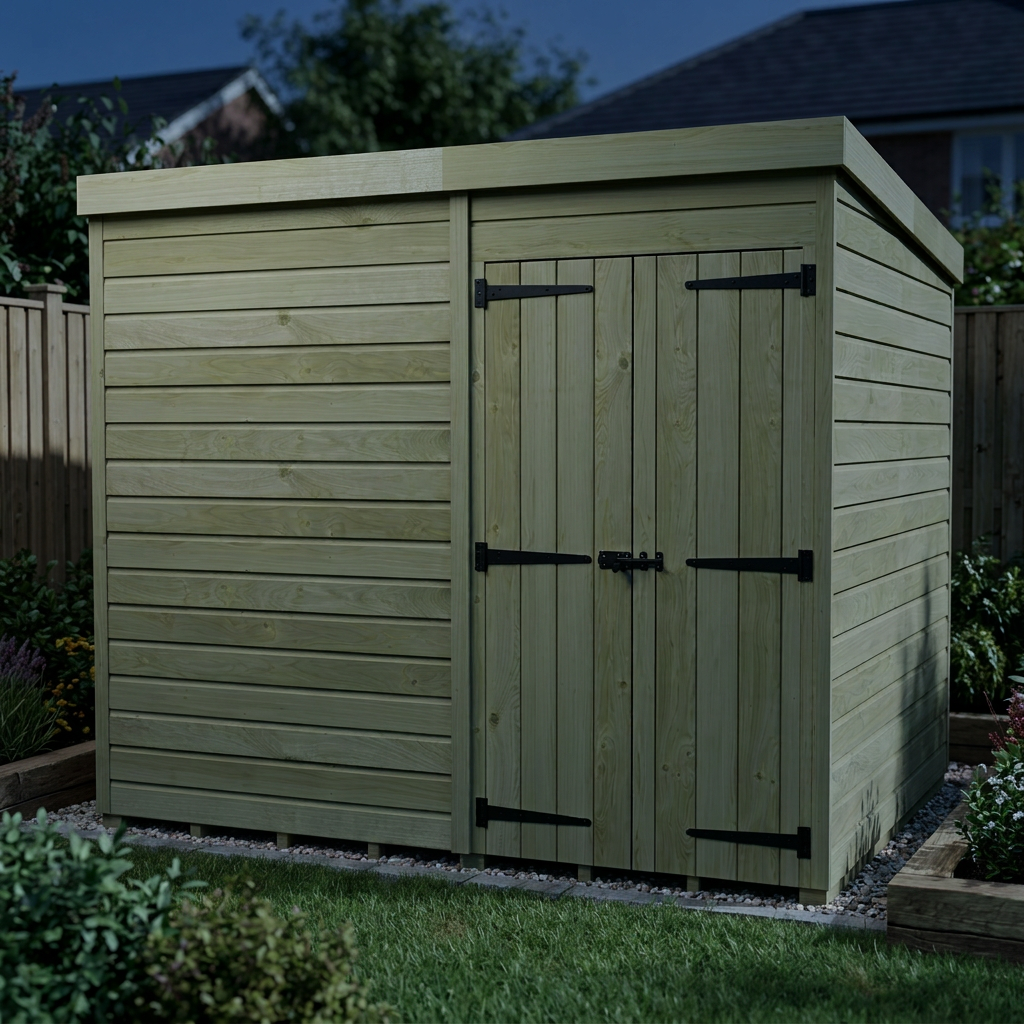 11 x 8 Pent Shed (Double Door, No Windows) - view 5