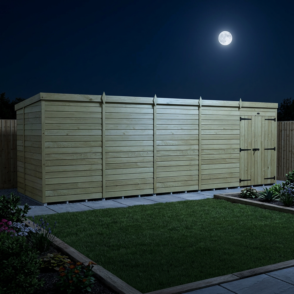 20 x 7 Pent Shed (Double Door, No Windows) - view 4
