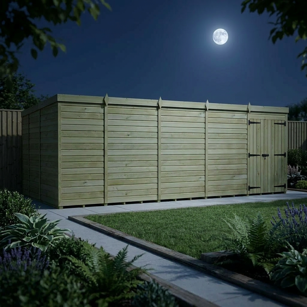 19 x 9 Pent Shed (Double Door, No Windows) - view 4