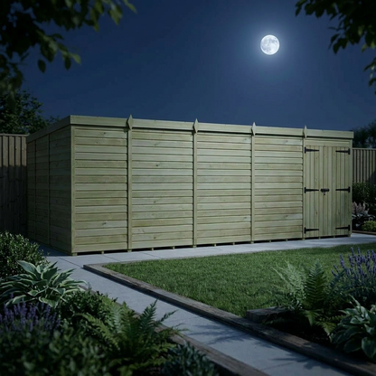 19 x 9 Pent Shed (Double Door, No Windows) - view 4