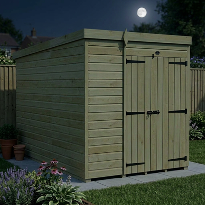 6 x 10 Pent Shed (Double Door, No Windows) - view 4